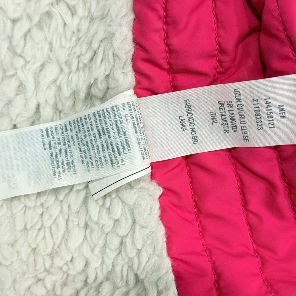 Abercrombie & Fitch Girls Sherpa-Lined Utility Jacket, Hot Pink, Size L - Picture 8 of 9